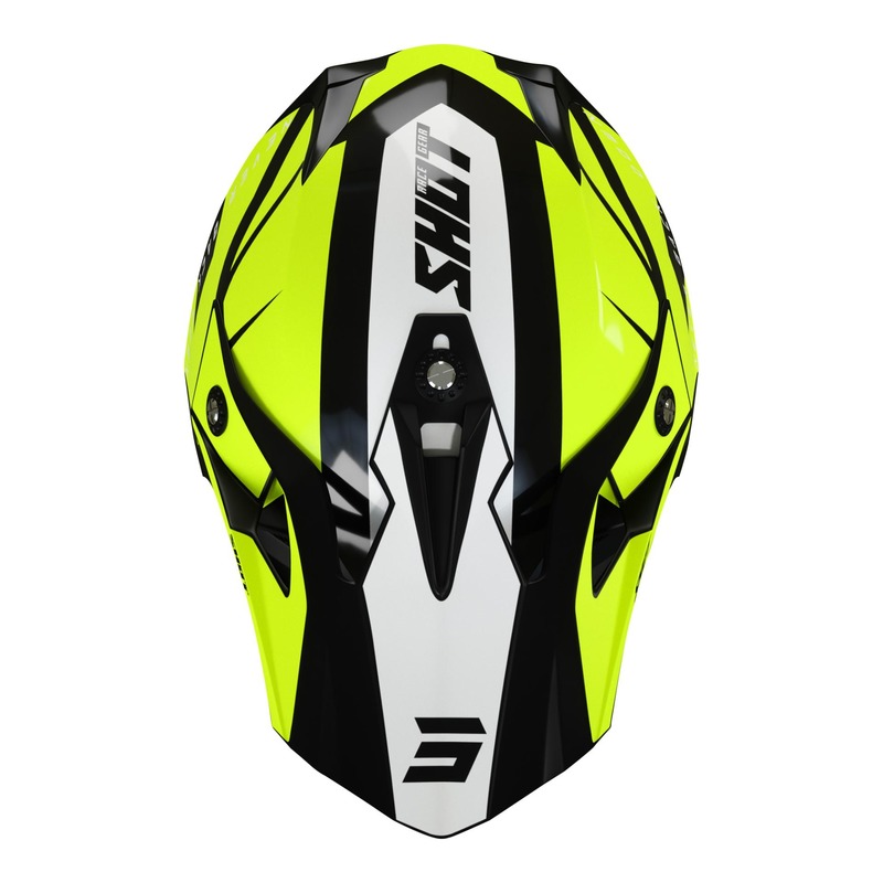 Casque cross Shot Pulse Revenge noir/jaune fluo/blanc brillant- XS