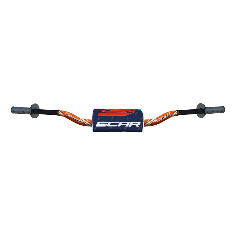 Guidon Ø28,6mm sans barre Scar O² KTM/Husqvarna orange/mousse bleu f