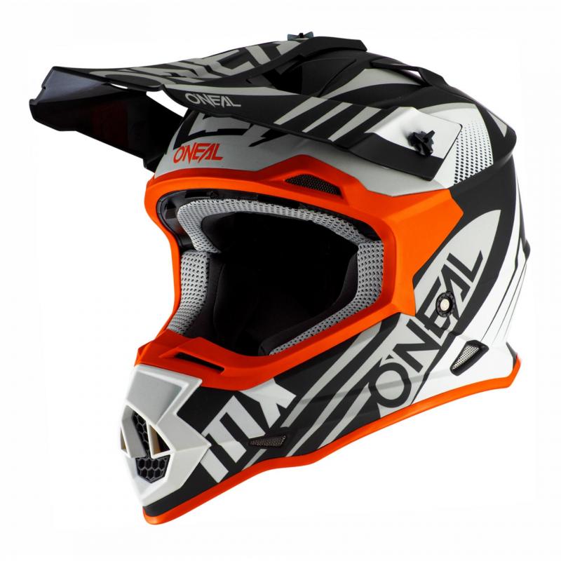 Casque cross O’Neal 2SRS Spyde 2.0 noir/blanc/orange- XS
