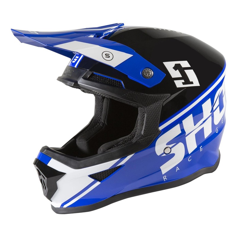 Casque cross Shot Furious Spirit brillant bleu- XS