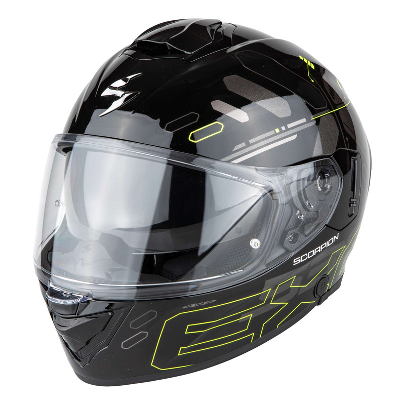 Casque intÃ©gral Scorpion Exo-530 Air Fond noir/jaune nÃ©on- L
