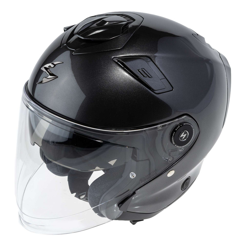 Casque jet Scorpion Exo-GT Jet Solid gris métallique