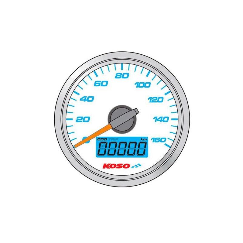 Compteur de vitesse Koso GP Style Ø 48 mm fond blanc