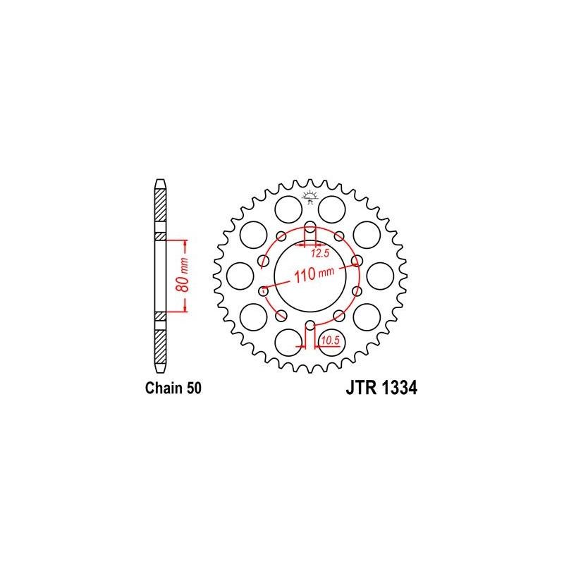Couronne JT Sprockets Acier pas 530 36 dents - Pour Honda CB 450 NF PC