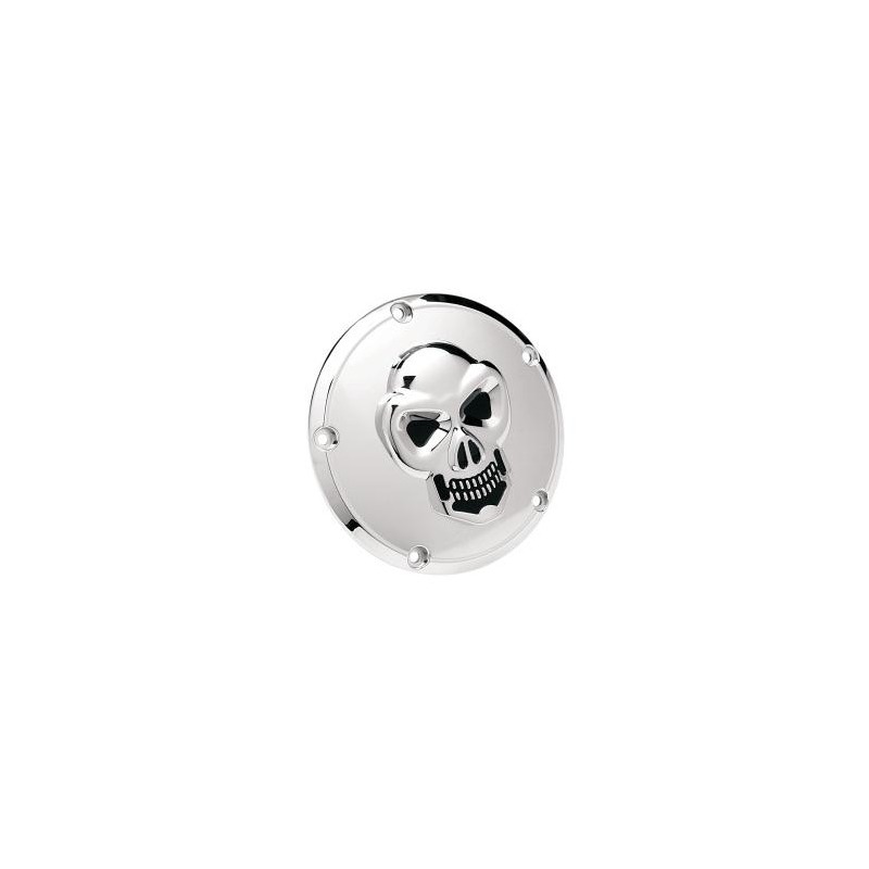Derby cover Drag Specialties 3D skull Harley Davidson Big Twin 99-18 chrome