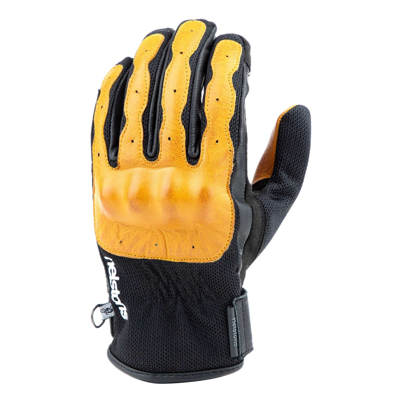 Gants cuir/textile Helstons Go noir/or