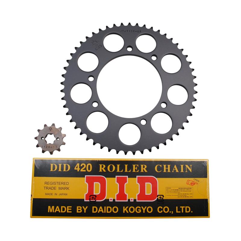 Kit chaîne DID pas 420 11x53 démultiplication d'origine alésage 105