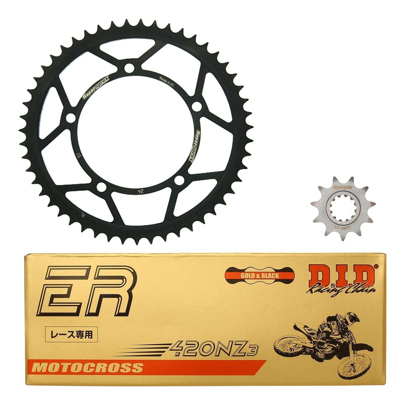 Kit chaÃ®ne DID type TT attache rapide pour Aprilia 50 RX 02-05