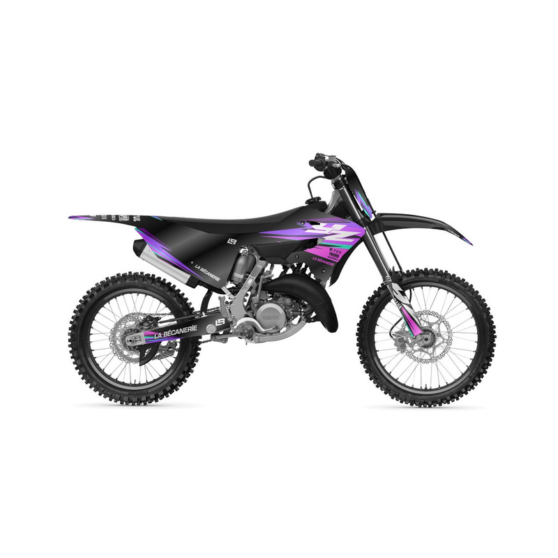 Kit déco La Bécanerie Factory violet/noir brillant Yamaha YZ 125/250