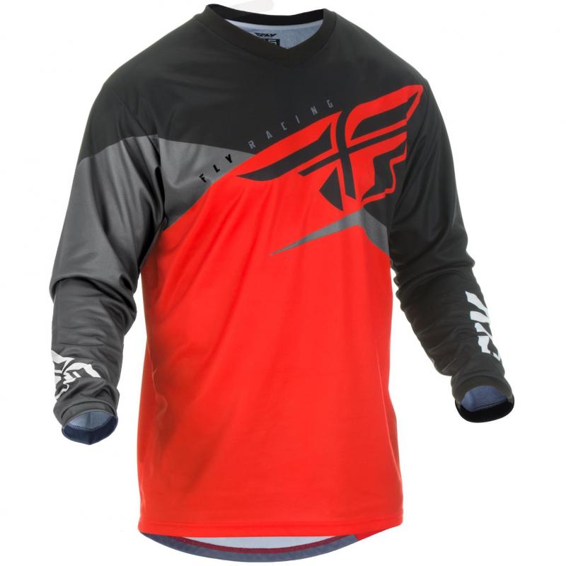 Maillot cross Fly Racing F-16 rouge/noir/gris- XXL