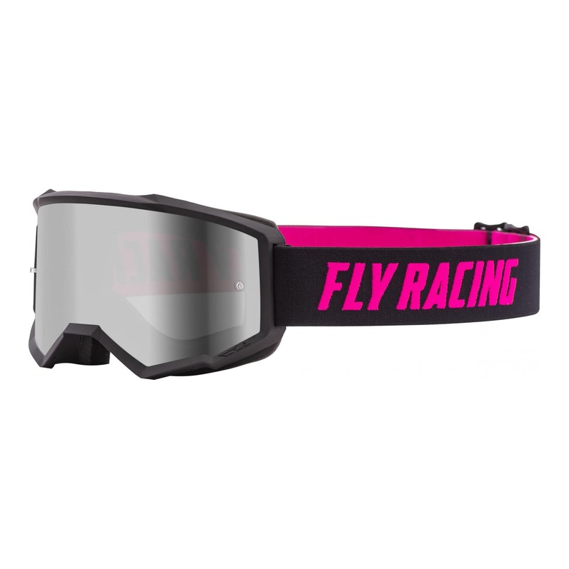 Masque cross Fly Racing Zone noir/rose écran iridium argent