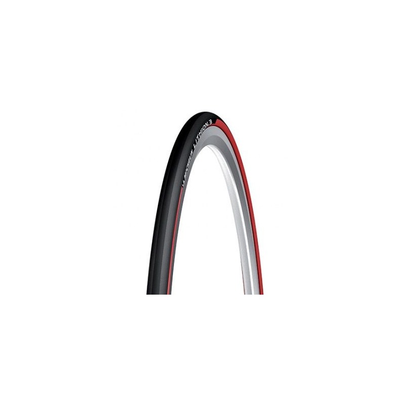 Pneu vélo route Michelin Lithion 3 TS noir/rouge (700 x 25C)