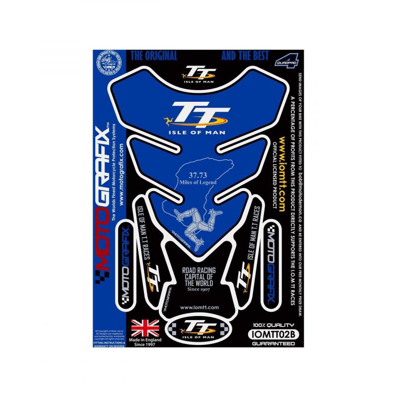 Protection de réservoir Motografix bleu Isle Of Man 4 pièces