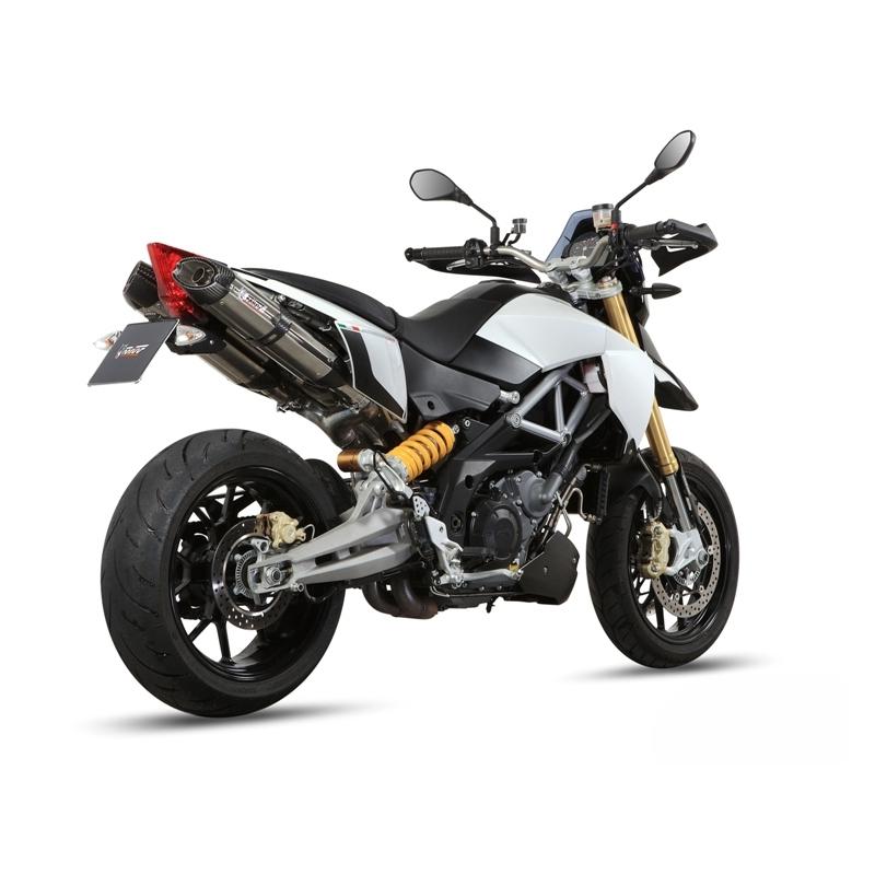 Silencieux double MIVV Suono inox / casquette carbone Aprilia Dorsodur