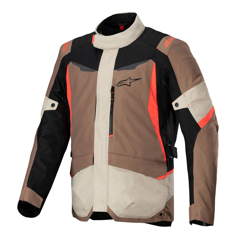 Veste textile Alpinestars ST-1 Waterproof dark khaki/sand/black/red fluo