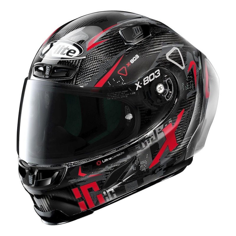 Casque intégral X-Lite X803 RS Ultra Carbon Darko rouge/carbone- 2XS