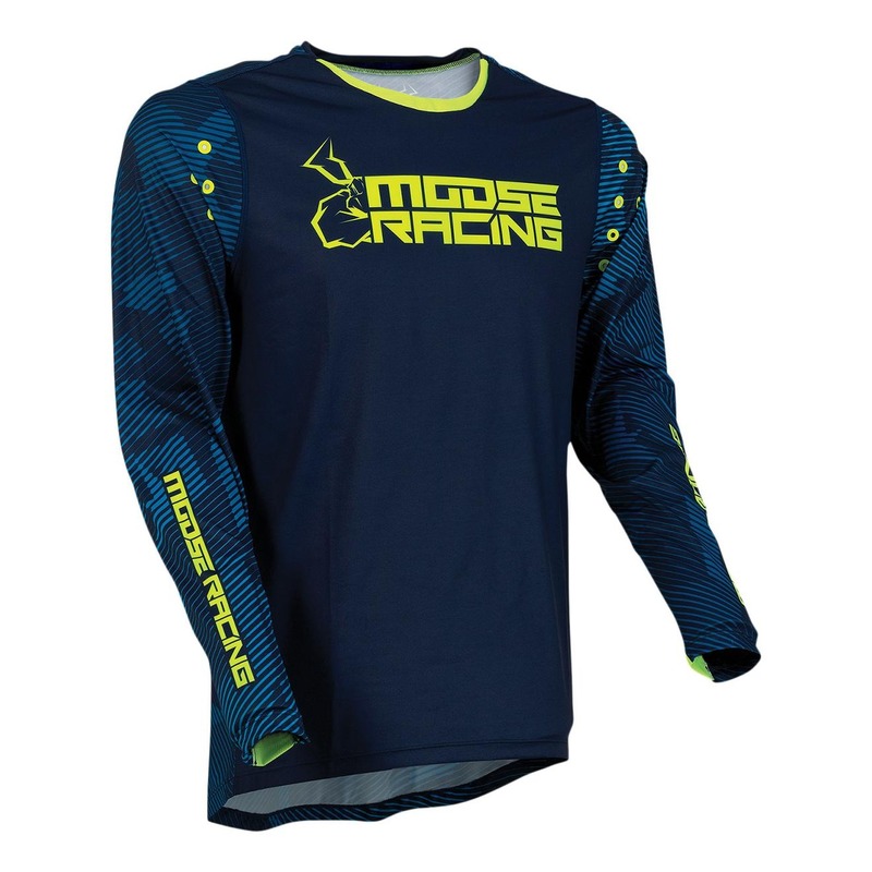 Maillot cross Moose Racing Agroid navy/hi-vis jaune fluo- S