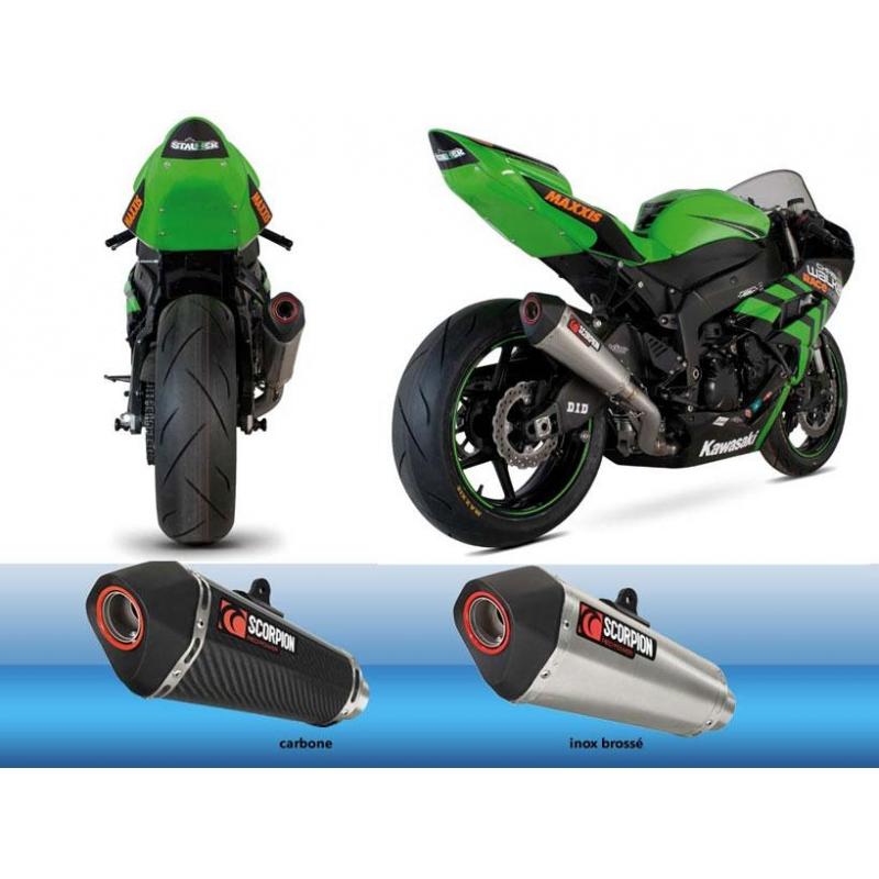 Silencieux homologué Scorpion Serket carbone pour Kawasaki ZX6R 09-15
