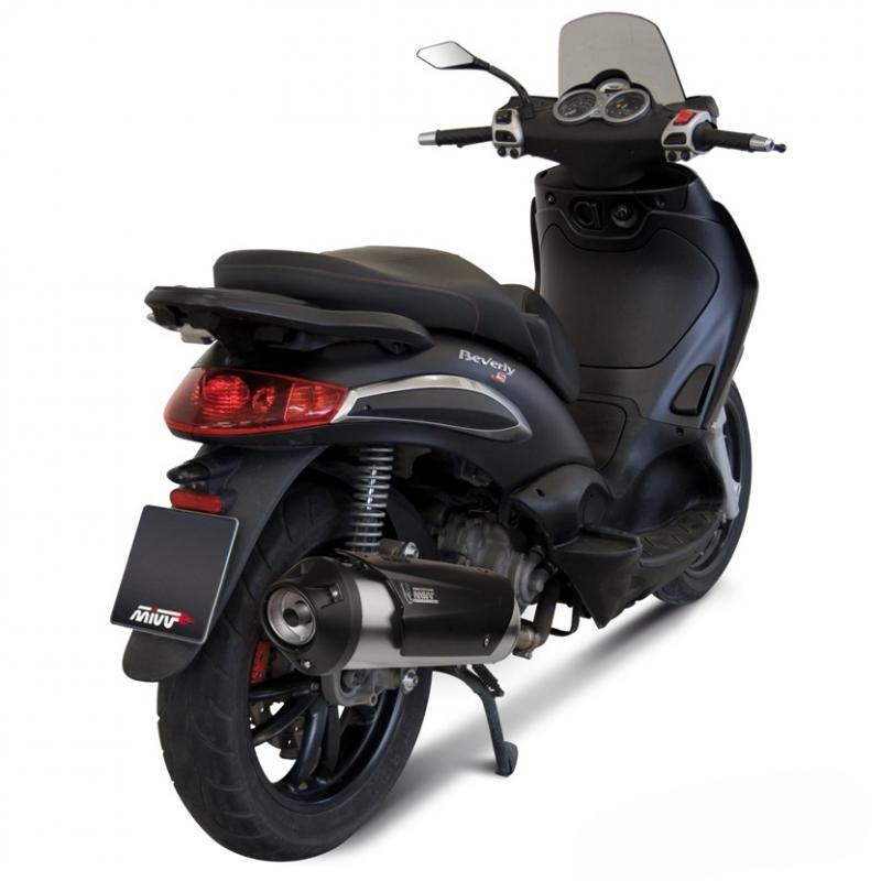 Ligne complète 1x1 MIVV URBAN inox brossé / ABS noir Piaggio Beverly