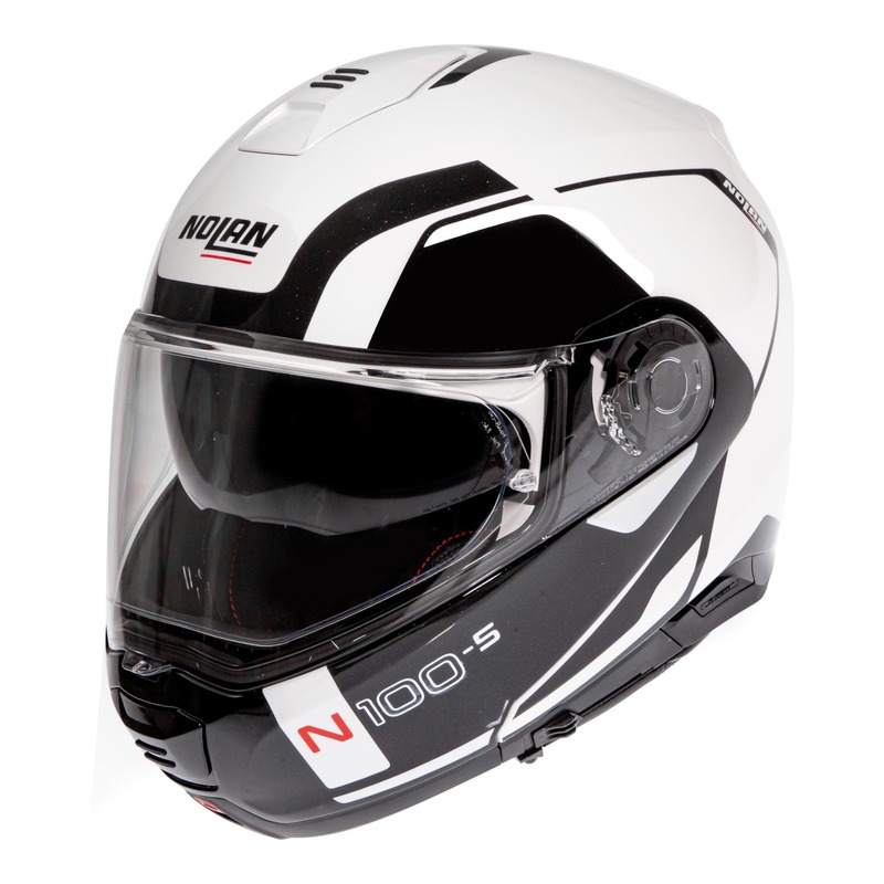Casque modulable Nolan N100-5 Consistency N-Com Métal blanc- 2XS