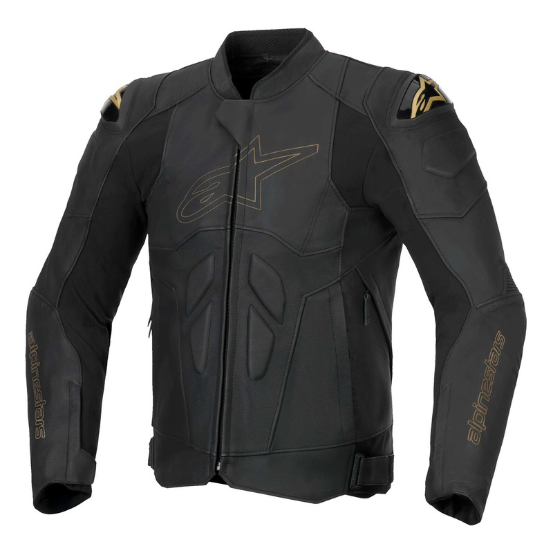 Blouson cuir Alpinestars Dusk black laser