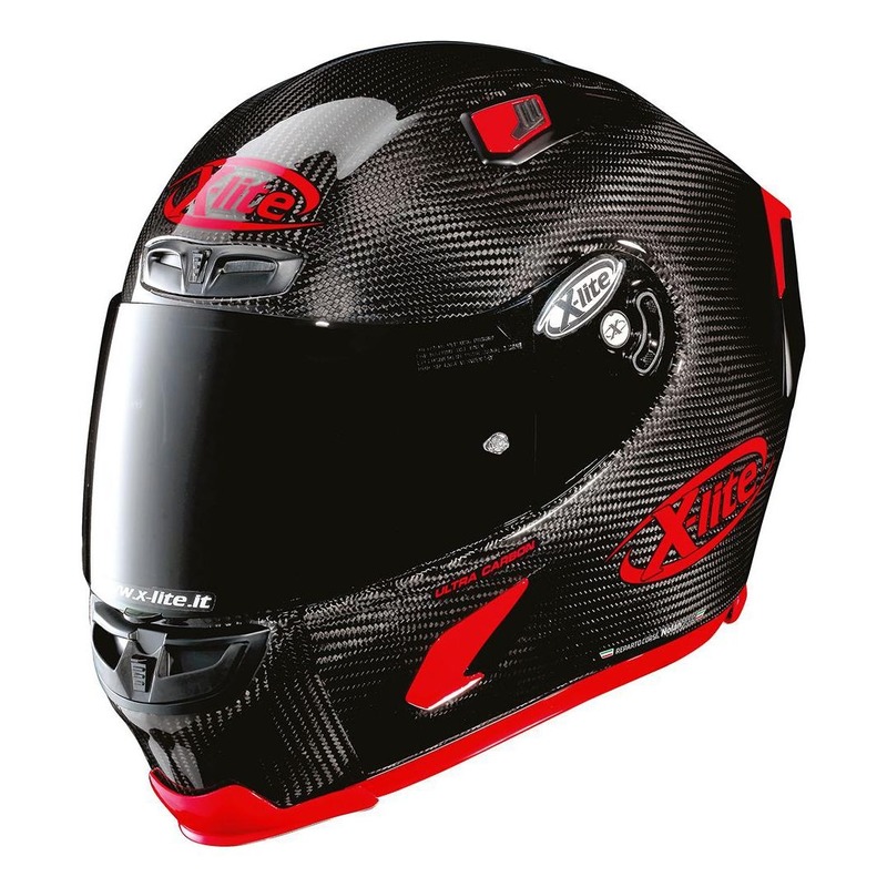 Casque intégral X-Lite X803 Ultra Carbon Puro Sport Brillant rouge/ca