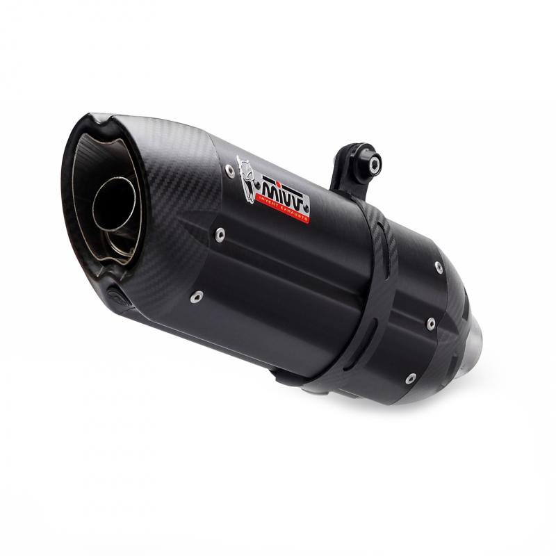 Silencieux MIVV Suono Steel Black / casquette carbone Suzuki GSF650 S