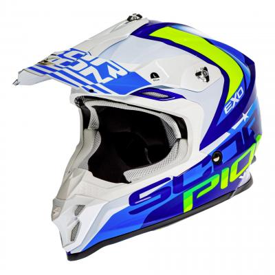 Casque cross Scorpion VX-16 Air Nation bleu/blanc/jaune fluo