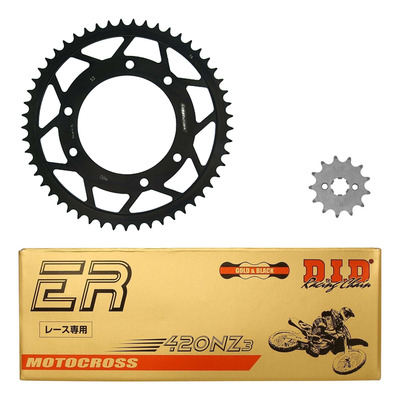 Kit chaîne DID type TT attache rapide pour Derbi 50 Senda R DRD 02-03
