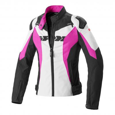 Blouson femme textile Spidi Sport Warrior Tex fuchsia/blanc/noir