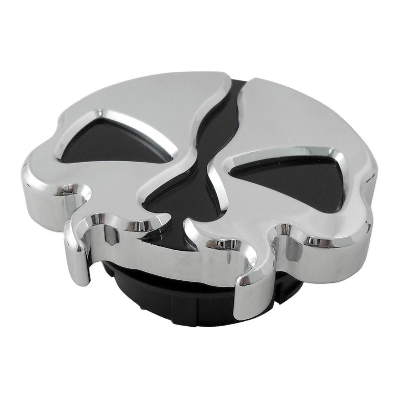 Bouchon de réservoir Drag Specialties ventilé tête de mort chrome