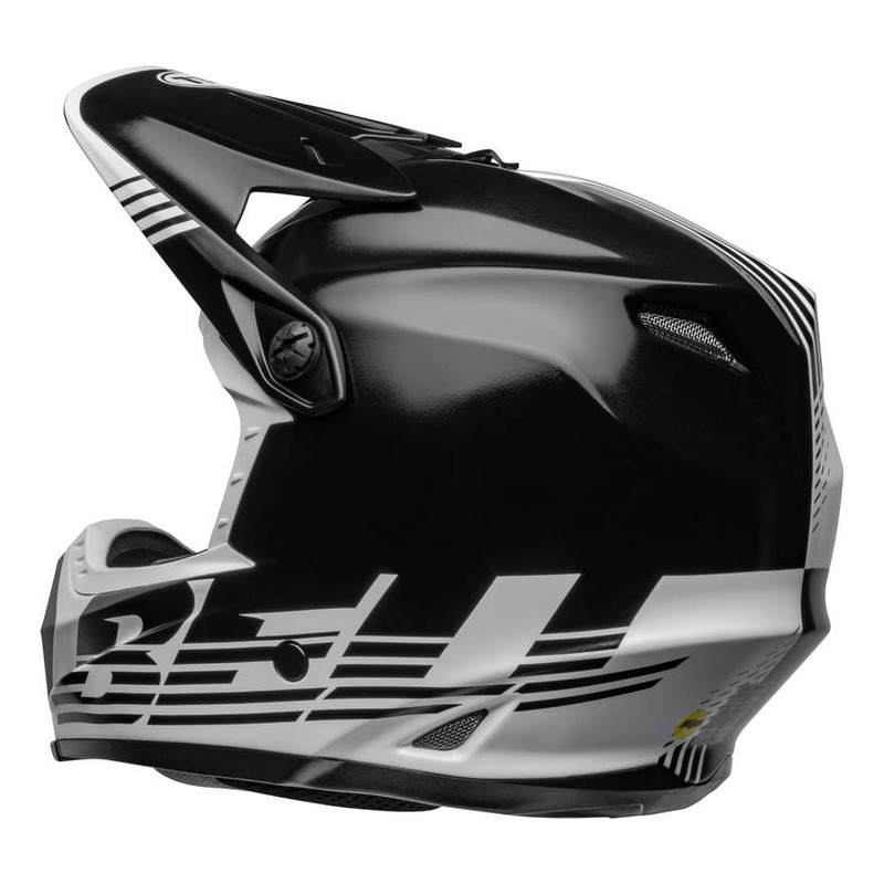 Bell Casque Motocross BELL MOTO-9 MIPS Louver Brillant Noir Blanc 