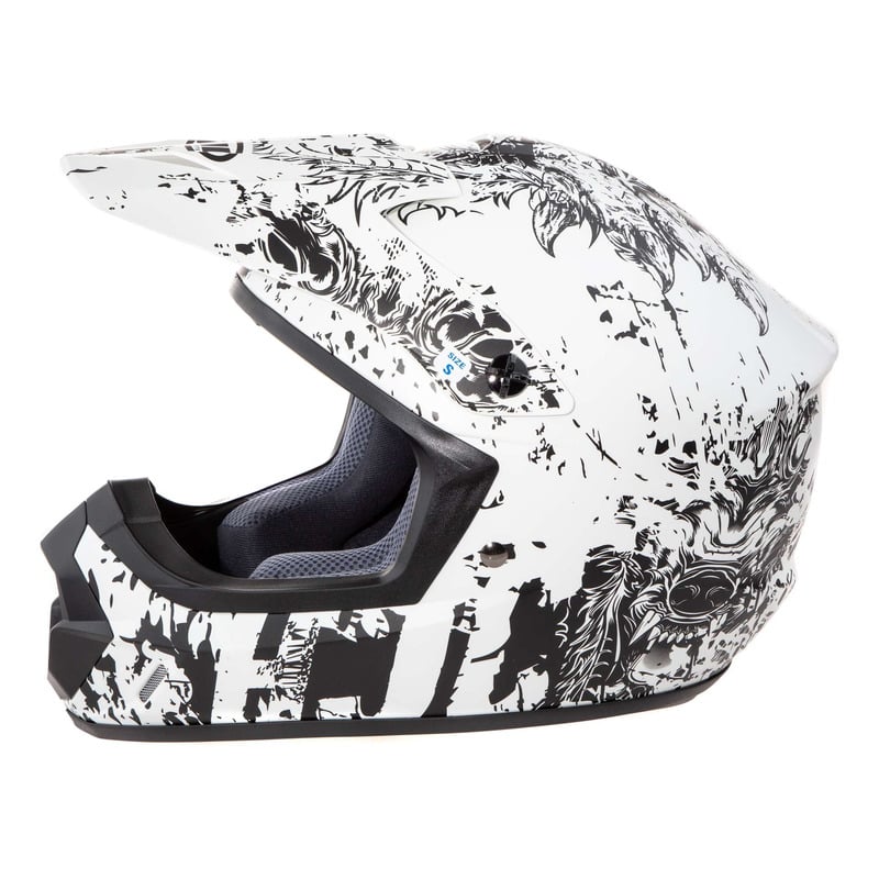 Casque cross HJC CS MX II Creeper MC10SF blanc noir Casque moto cross sur La Bécanerie