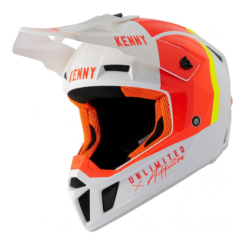 Casque cross Kenny Performance Graphic blanc/rouge/orange- XS