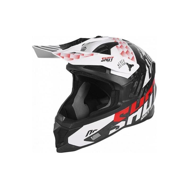 Casque cross Shot Lite Carbon Rush brillant noir/rouge- XS