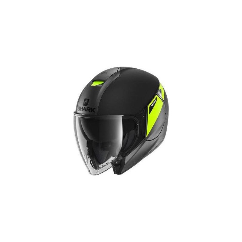 Casque jet Shark Citycruiser Karonn anthracite/jaune/noir- XS
