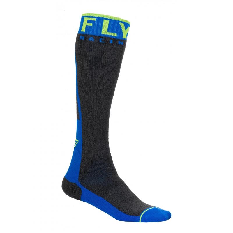 Chaussettes Fly Racing MX Pro Socks Thick bleu/jaune fluo/gris foncé-