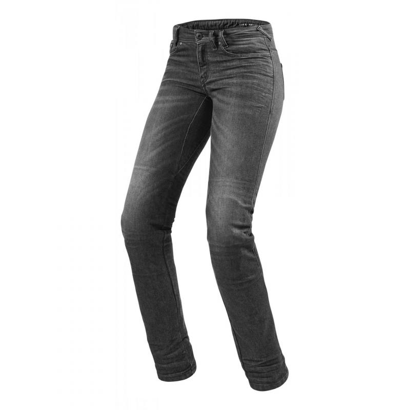 Jeans moto femme Rev'it Madison 2 Ladies longueur 32 (court) gris fonc
