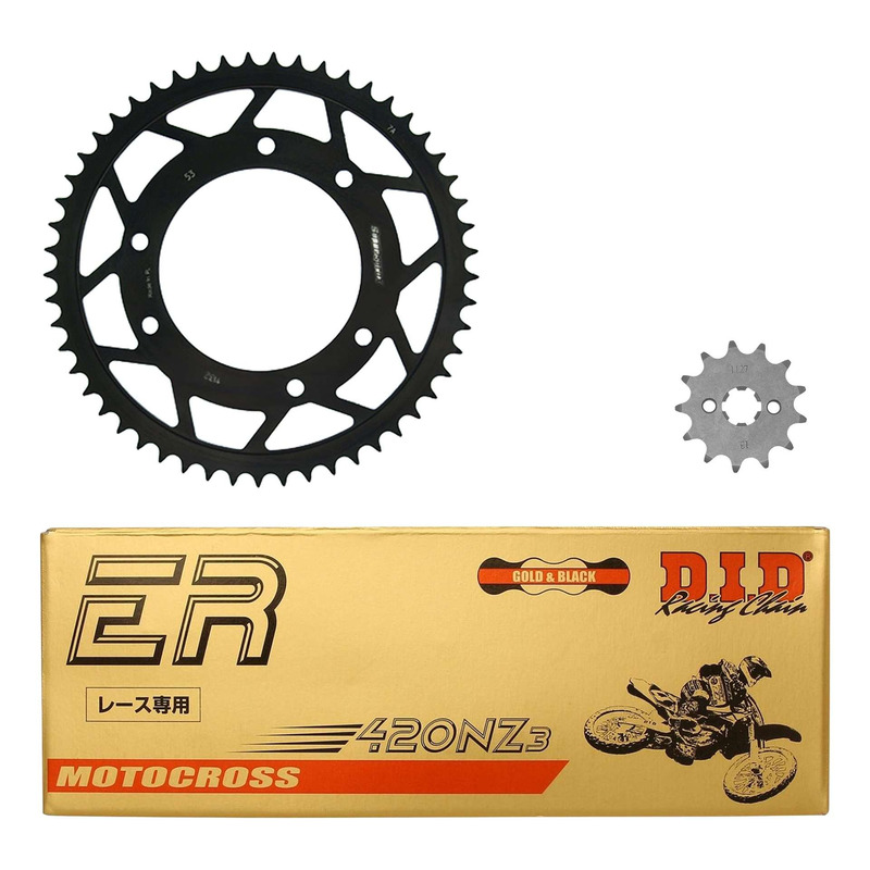 Kit chaÃ®ne DID type TT attache rapide pour Bultaco 50 Astro SM 01-03