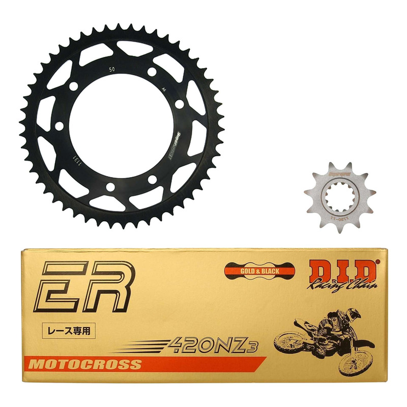 Kit chaîne DID type TT couronne 48 dents attache rapide pour MBK 50 X