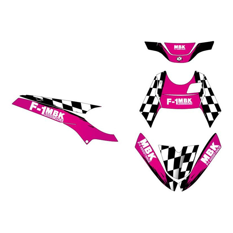 Kit déco Kutvek brillant F1 Assistance Rose MBK Booster 50 04-16