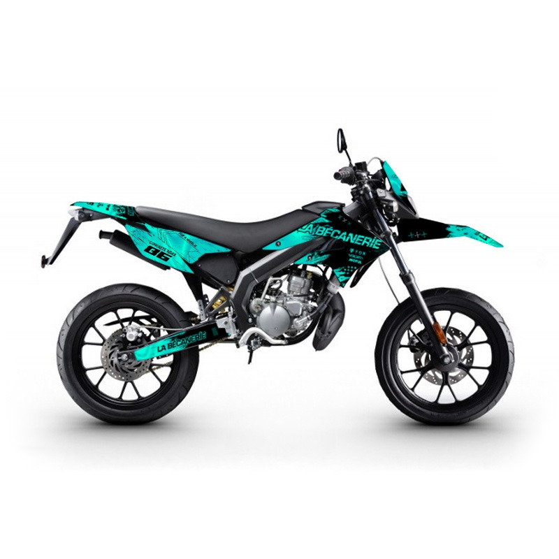 Kit déco La Bécanerie Mud noir/vert holographique Derbi DRD X-treme/Gilera SMT