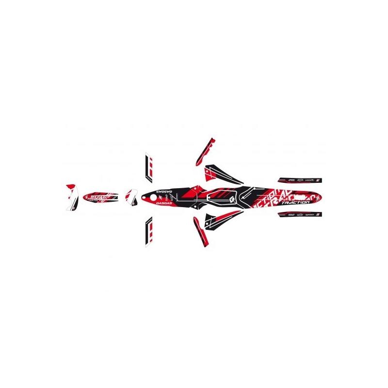 Kit déco BlackBird - Traction - Gasgas TXT 300 PRO 12-14 - Rouge/Noir