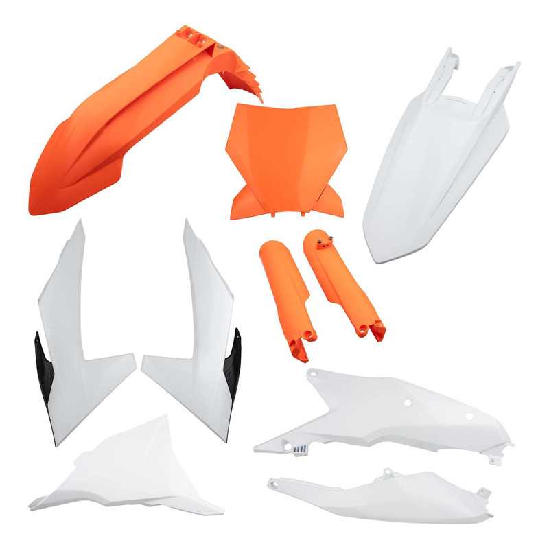 Kit Plastique Complet POLISPORT MX Type Origine Orange / Blanc pour KT
