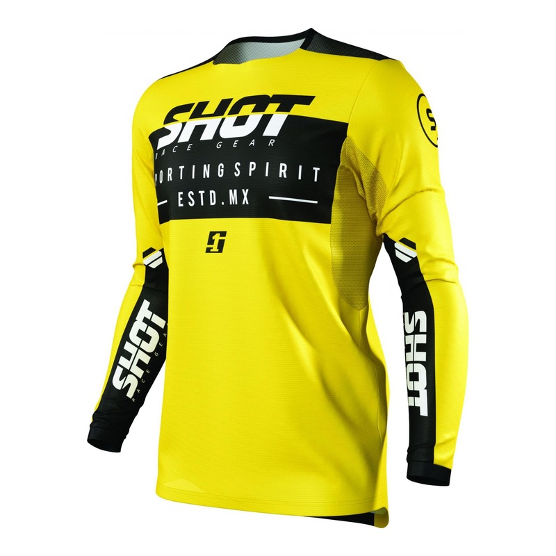 Maillot cross Shot Contact Spirit jaune- S