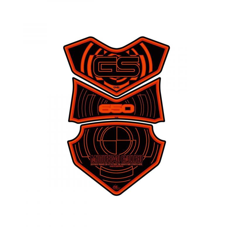 Protection de réservoir Motografix noir/orange BMW GS650 3 pièces