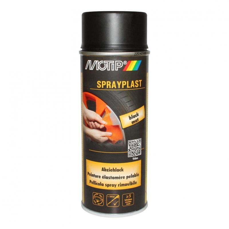 Spray peinture élastomère Motip Noir Mat 400ml