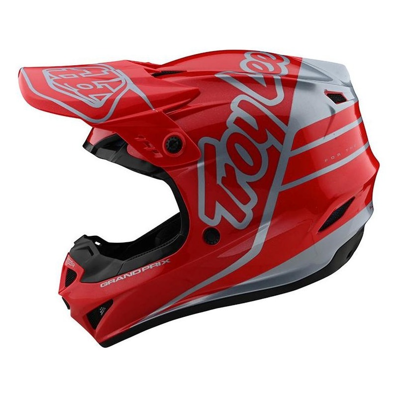 Casque cross Troy Lee Designs GP Polyacrylite Silhouette rouge/argent-