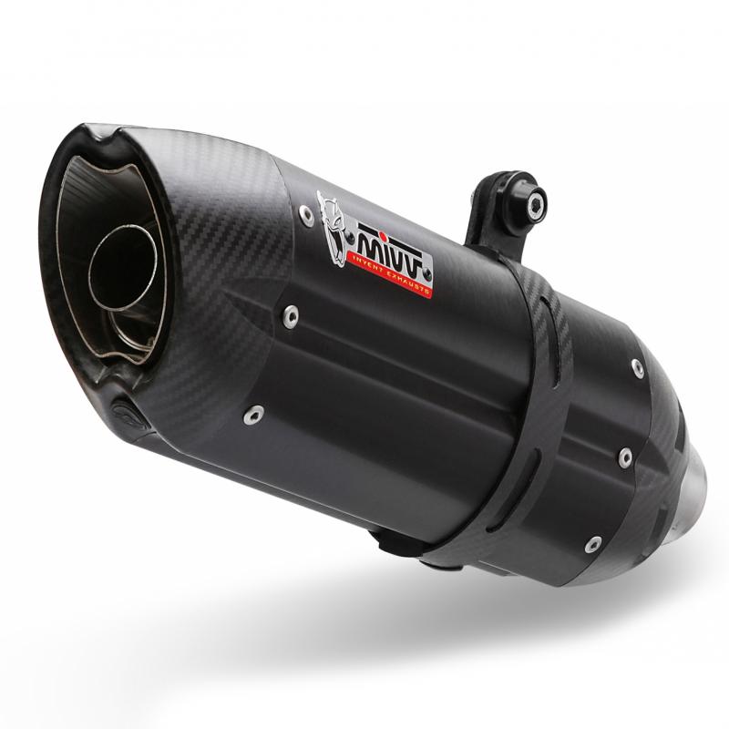 Silencieux MIVV Suono Steel Black / casquette carbone Suzuki GSX-R600