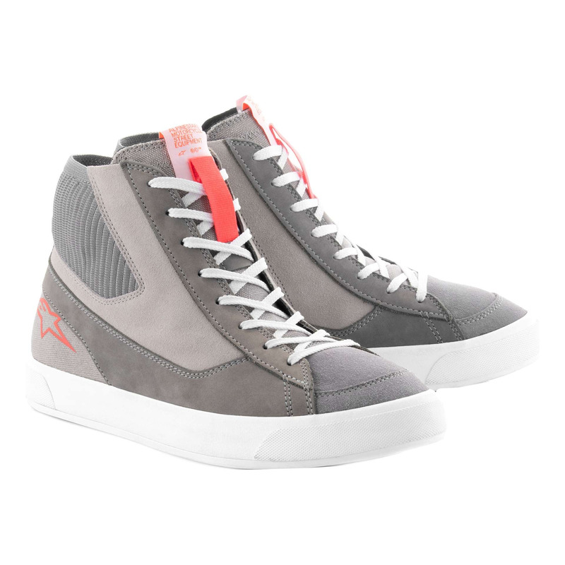 Baskets moto Alpinestars Stated light gray/red fluo/white- 38.5